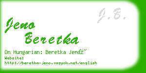 jeno beretka business card